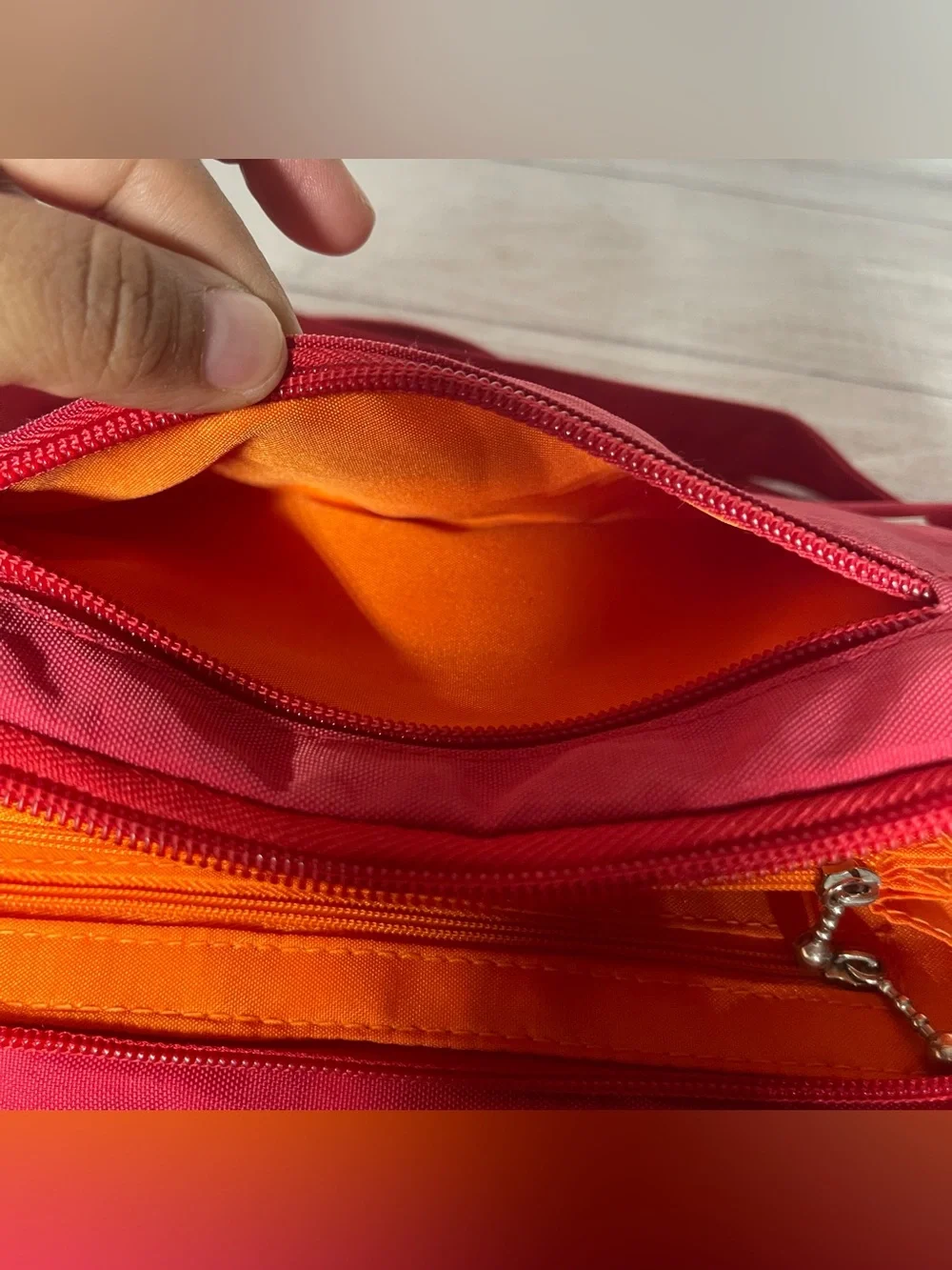 Baggallini Red Nylon Travel Crossbody Organizer Small Crossbody Travel Ba